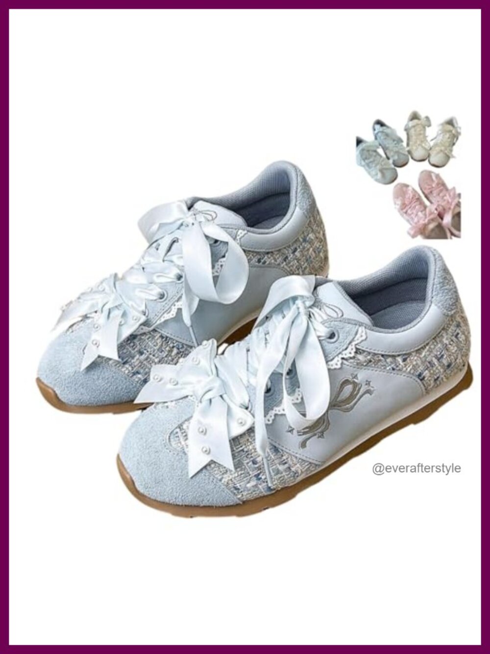 Kawaii Platform Fashion Sneakers Women Chunky Ballet Bow Pearl Lace Up Mid Top